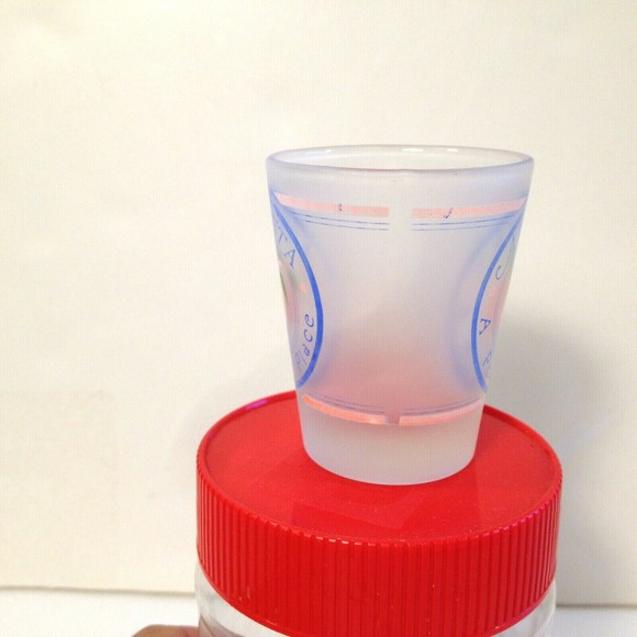 Vintage Souvenir Atlanta A Peachy Place Frosted Shot Glass Peach on Front - Picture 7 of 11